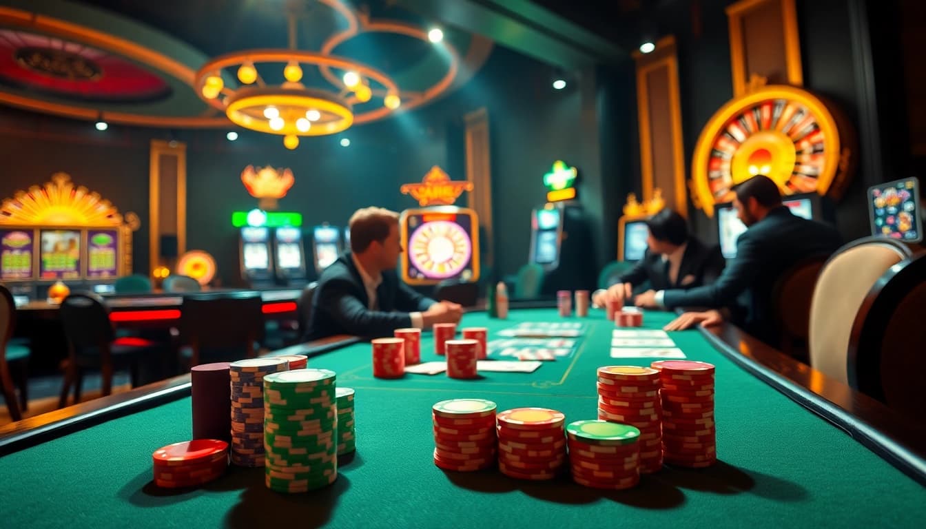Experience thrilling gaming action at fi88pro.online with vibrant poker, roulette, and slot machines.
