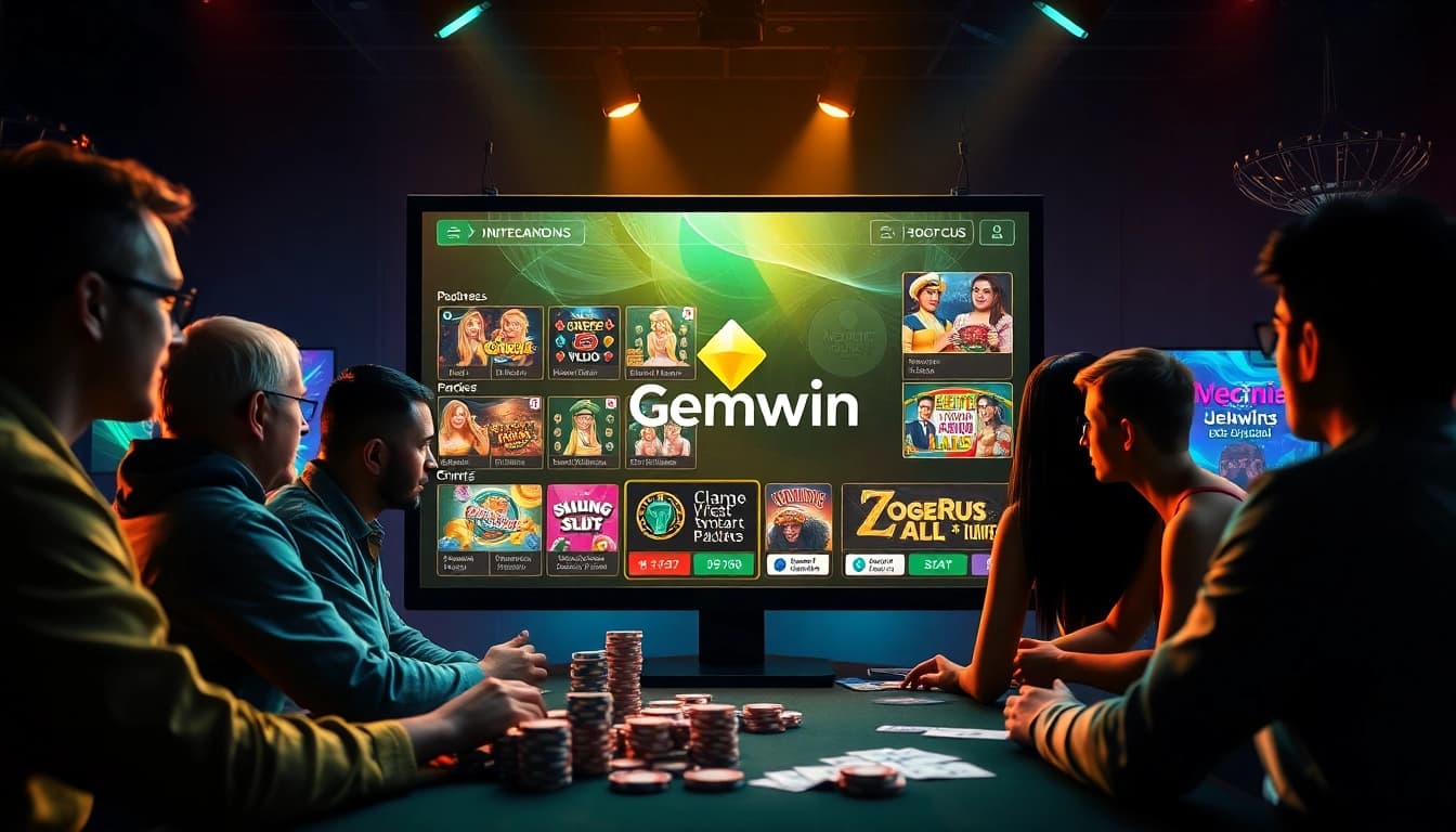 Experience excitement at https://gemwin.it.com/ as players interact with thrilling online casino games in a vibrant, luxurious setting.