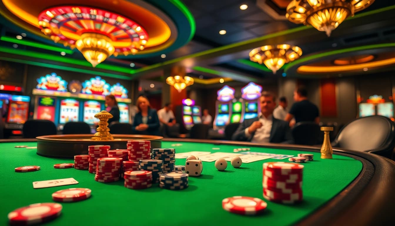 Experience the thrilling world of go88 with poker chips and cards at a vibrant casino table.