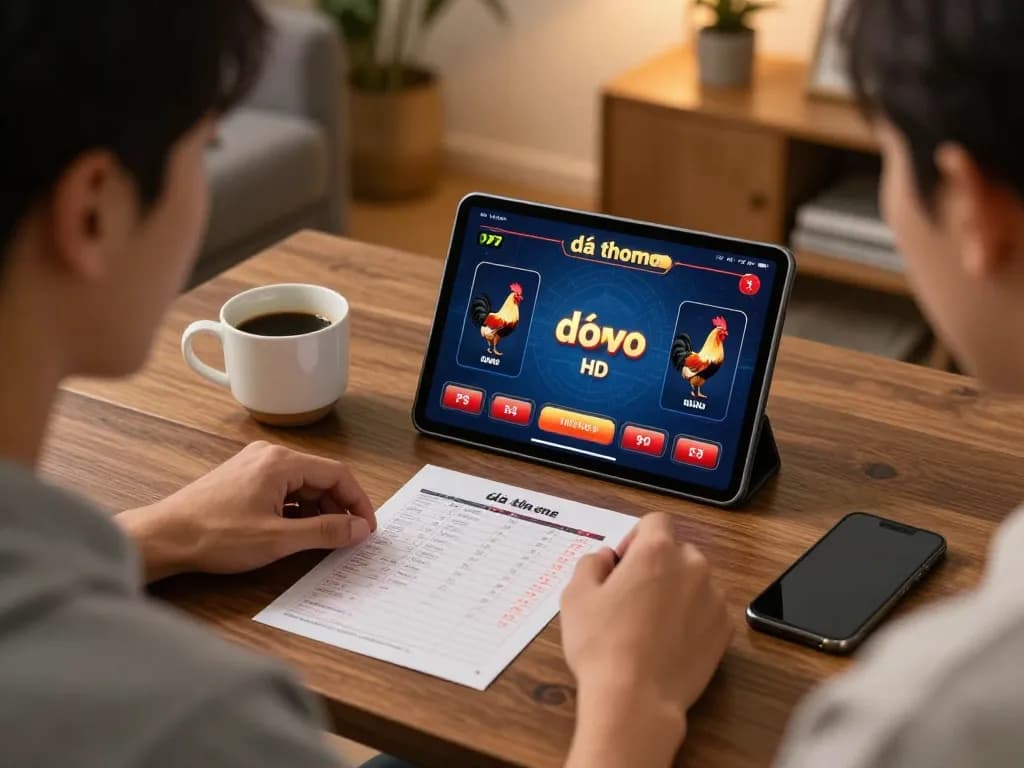 Tham gia đá gà thomo HD trên máy tính bảng trong một không gian ấm cúng tại nhà
