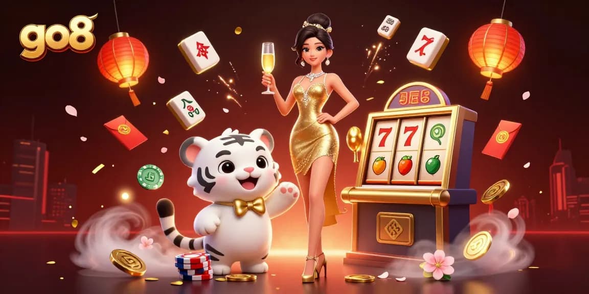 Engage with go8's thrilling online casino experience while winning with vibrant scenes of luck and luxury.
