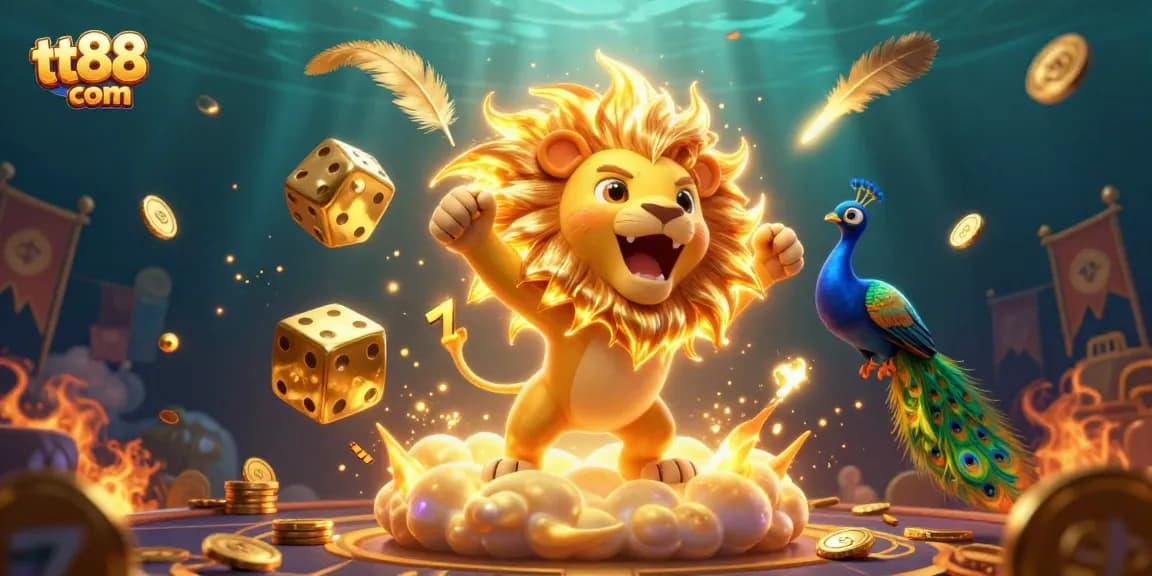Experience thrilling action at tt88 com with a vibrant casino scene filled with golden slots and exciting elements.