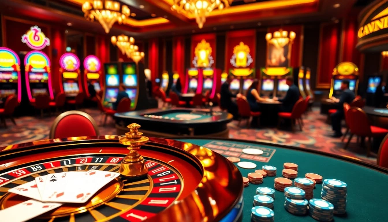 Engage with thrilling games at lego138, featuring vibrant casino tables and exciting slot machines.