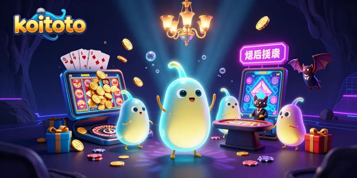 Experience thrilling spins at KOITOTO with vibrant slot games and glowing creatures sparking excitement.
