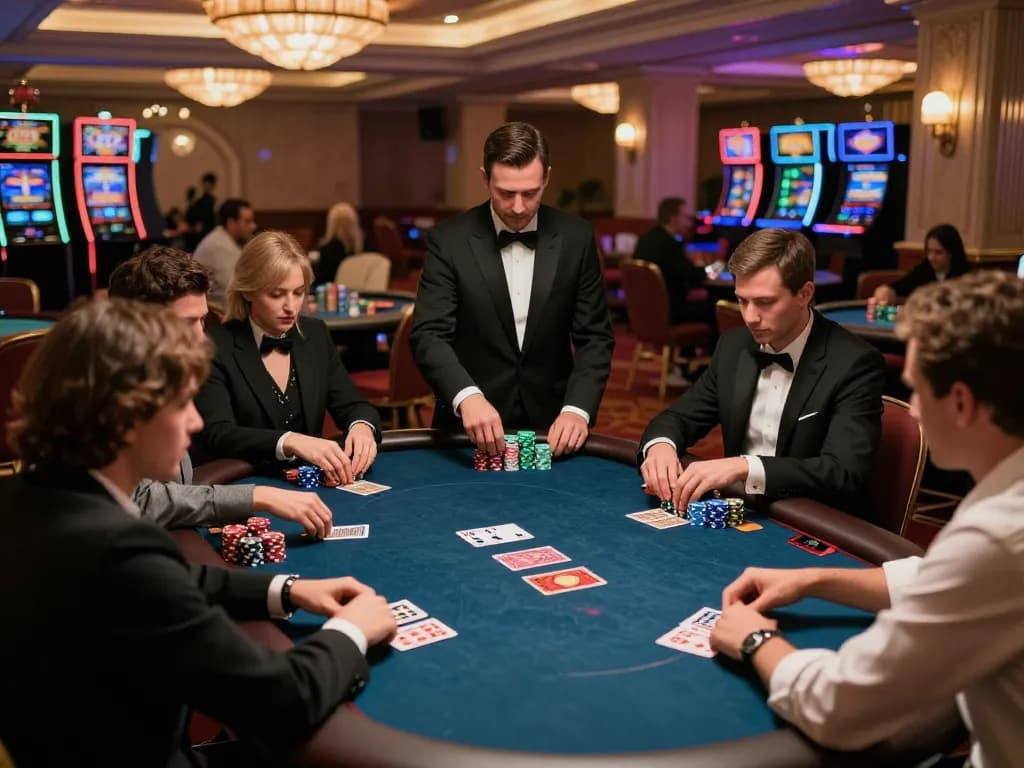 Players at a poker table in B52CLUB focusing intensely during a high-stakes game.