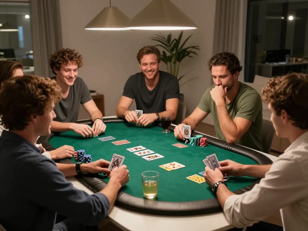 Malam poker SN2121 di rumah bersama teman-teman menikmati kompetisi ramah dan taruhan strategis