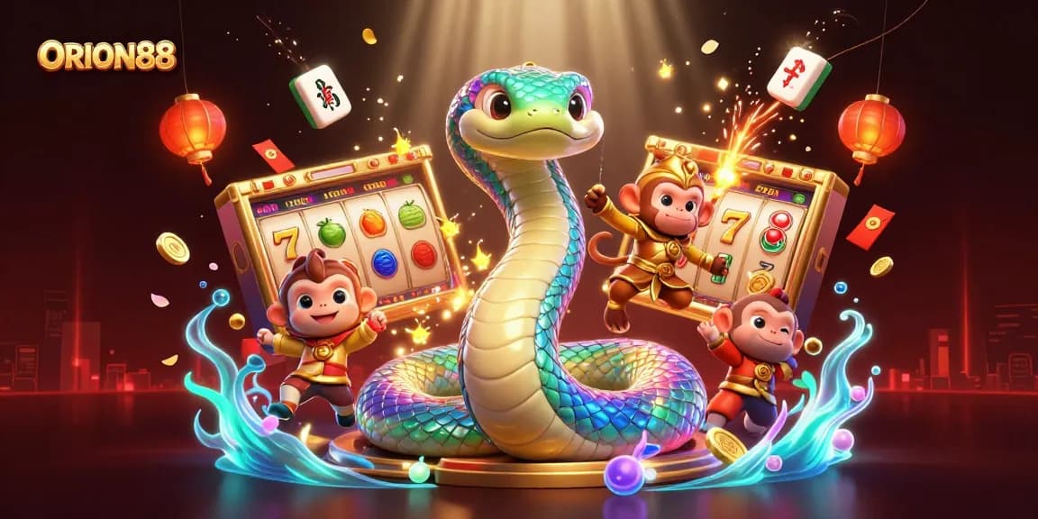 Engage in thrilling gameplay with ORION88, featuring vibrant slot reels and magical visuals.