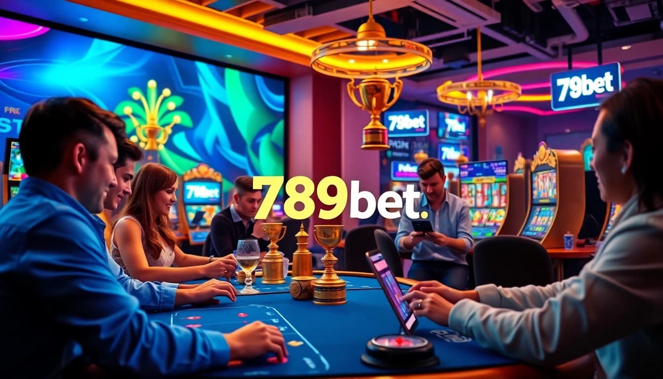 Engaging online gaming scene highlighting 789bet platform with players and colorful digital interface.