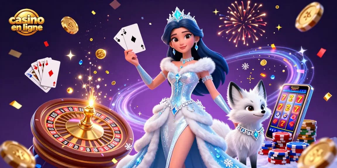 Vivez l'excitation dans un casino fiable en ligne avec une magnifique reine des glaces et son compagnon renard au milieu de gemmes étincelantes et de pièces d'or.