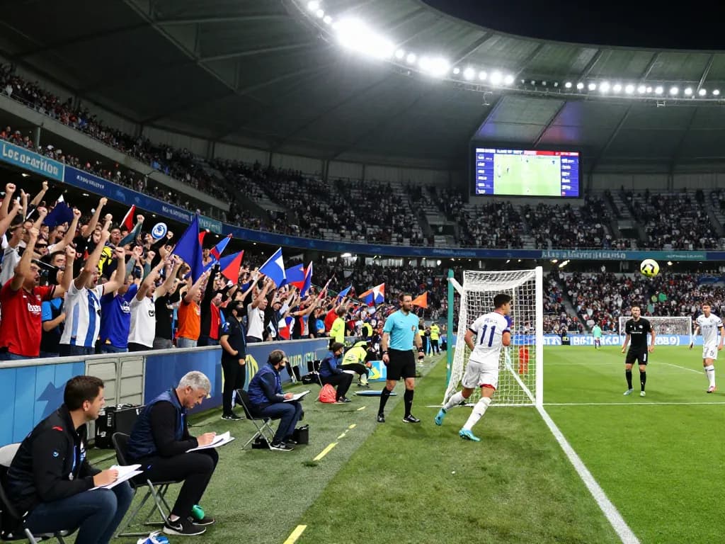 Fans enjoy a thrilling soccer match while analyzing soi kèo bóng betting strategies.