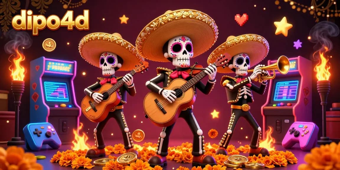 Dive into the dipo4d excitement with a vibrant mariachi band celebrating online casino gaming.