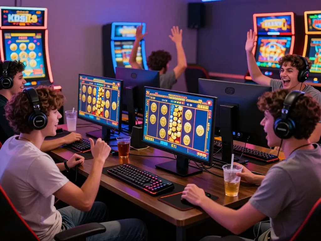 Exciting gaming moment on KDSLOTS with players celebrating a win.