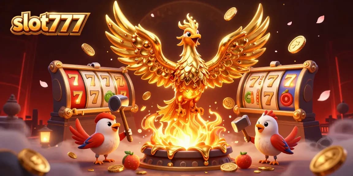 Experience thrilling gameplay with slot777 as the golden phoenix unleashes jackpots and rewards in this vibrant casino scene.
