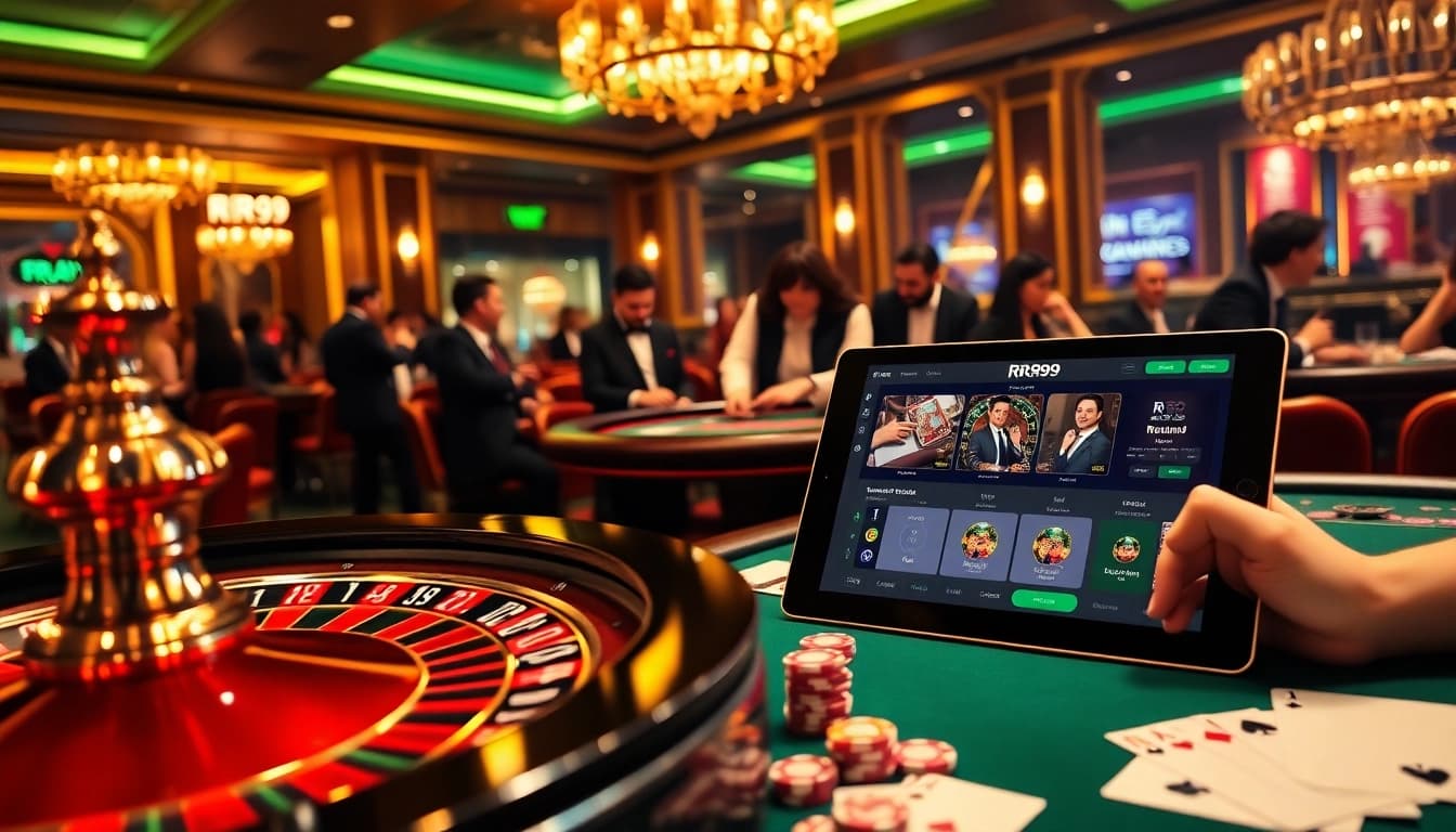 Betting excitement at RR99 casino with a vibrant roulette table and digital interface