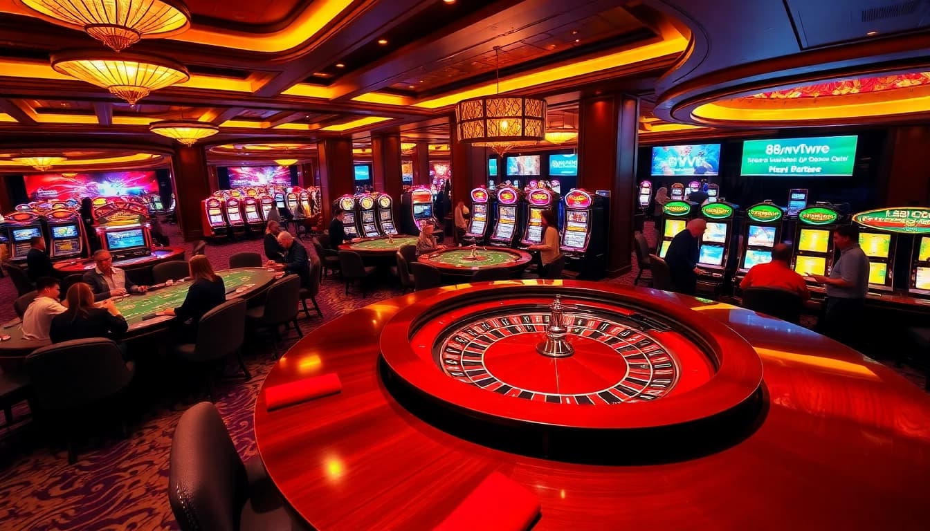 Exciting casino gameplay at 88vv with players engaged at the roulette table.