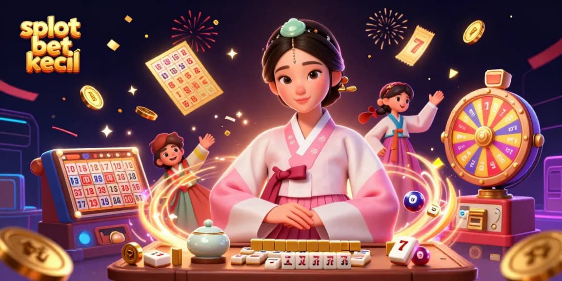 Experience the thrill of slot bet kecil with exciting visuals of colorful slot elements and a serene character.
