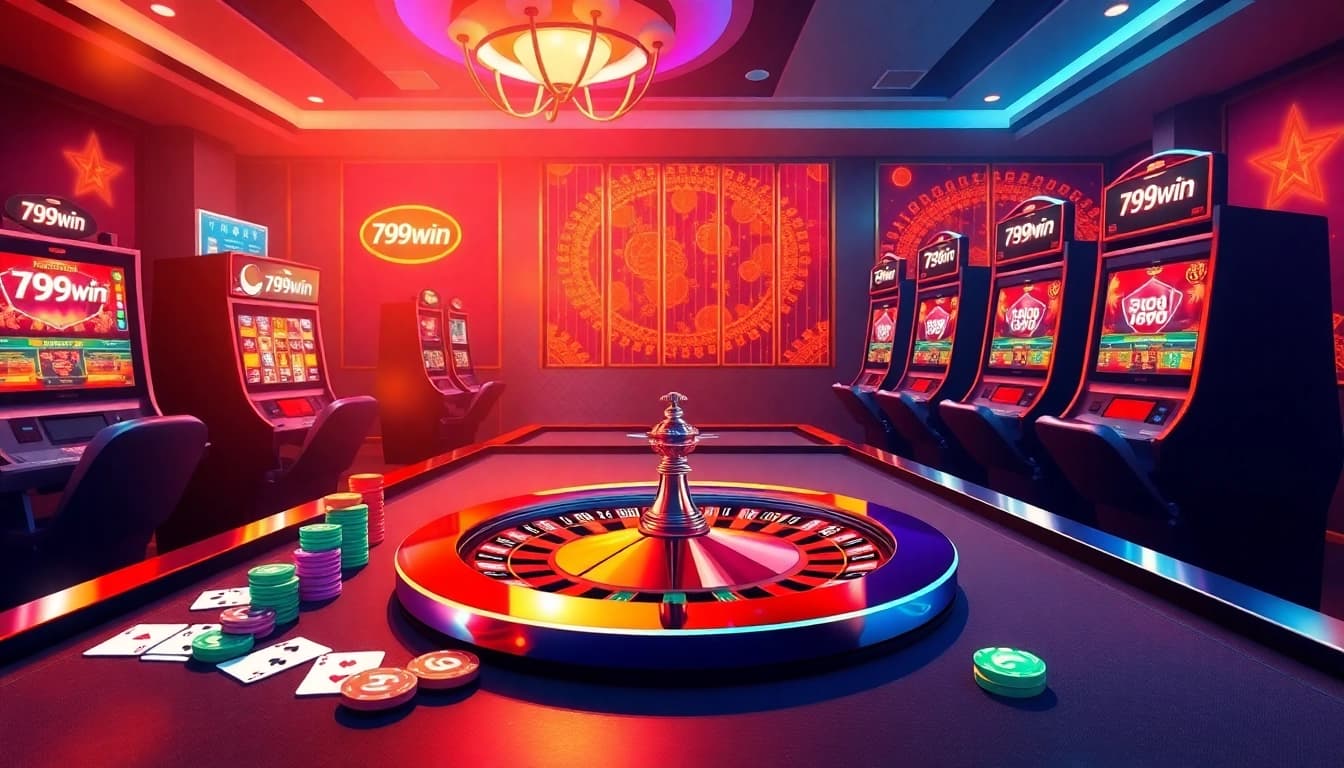 Experience thrilling gameplay at 789win with vibrant casino tables featuring cards and chips.