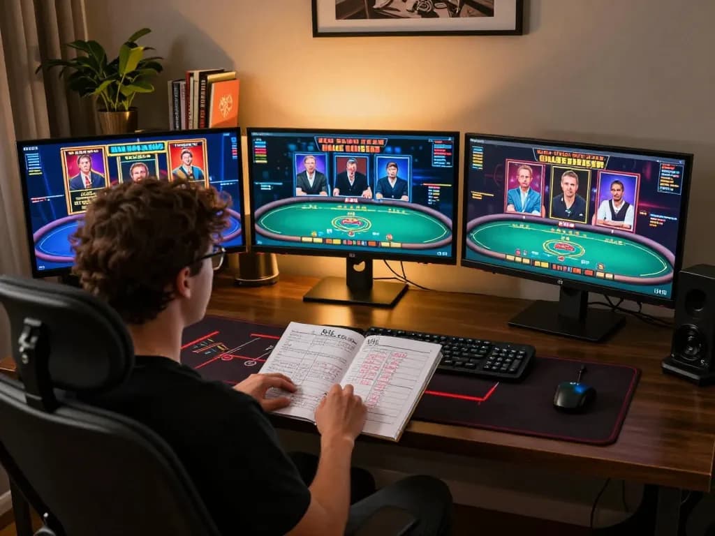 upintogel gaming setup showcasing online casino strategy with engaged player during intense session