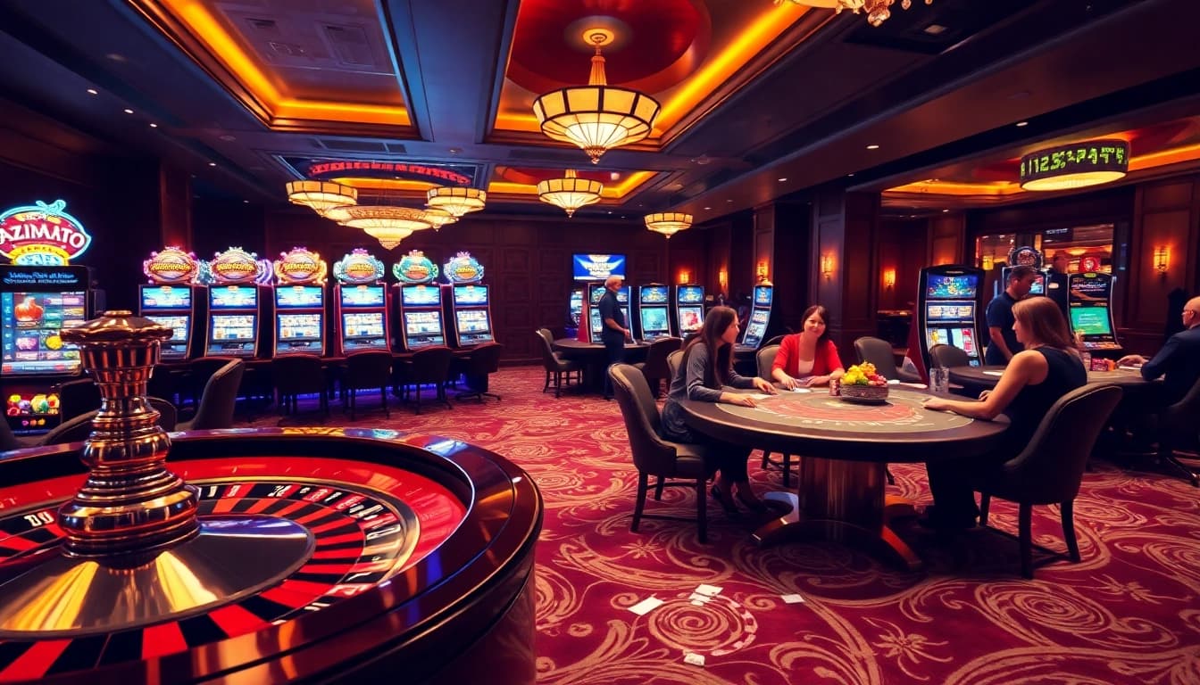 Experience the thrill of lazadatoto with players engaged at luxurious casino tables.