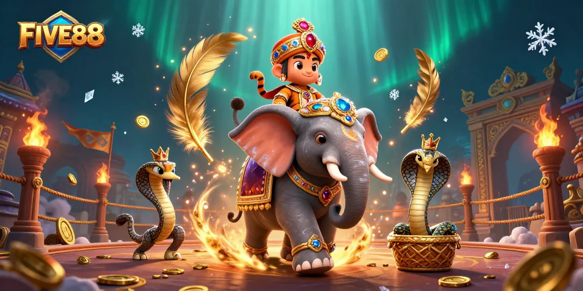 Experience thrilling wins at FIVE88 with an enchanted casino scene of our majestic maharaja and elephant.