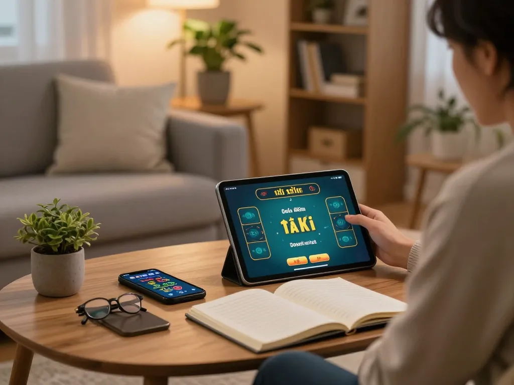 Engaging in online tài xỉu gameplay, a person analyzes strategy at home.