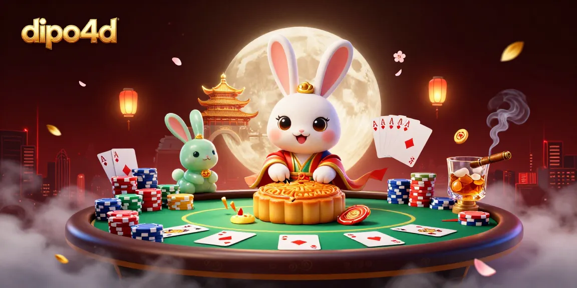 Engage with exciting gameplay at dipo4d, where moon rabbits reveal poker chips in a thrilling casino setting.