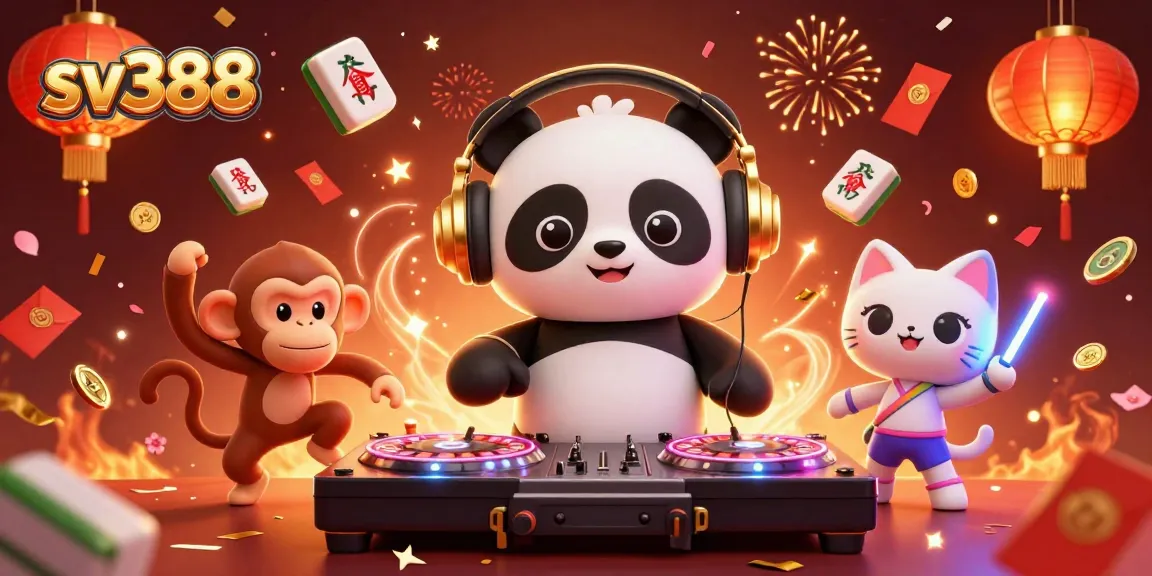 Engage in live betting on sv388 with dynamic 3D casino characters and festive elements.