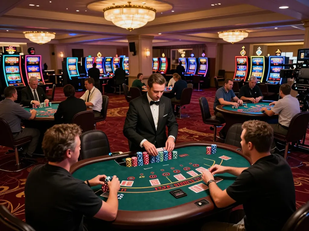 Players enjoying a thrilling blackjack game at LLWIN casino, showcasing excitement and strategy.