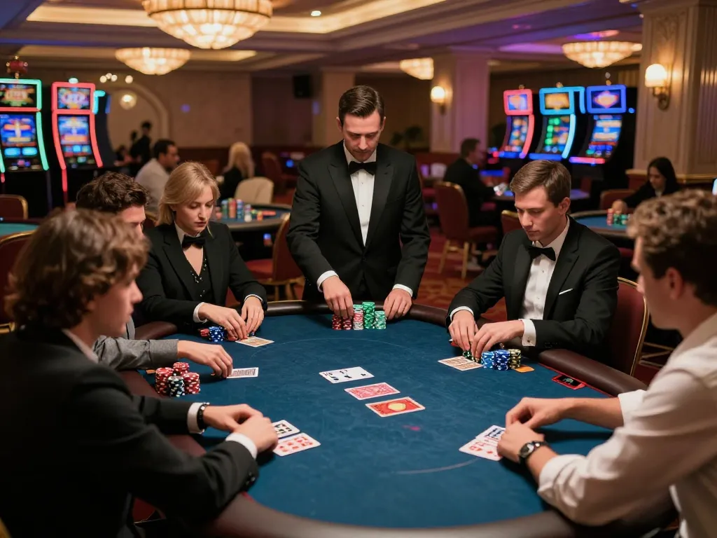 Players at a poker table in B52CLUB focusing intensely during a high-stakes game.