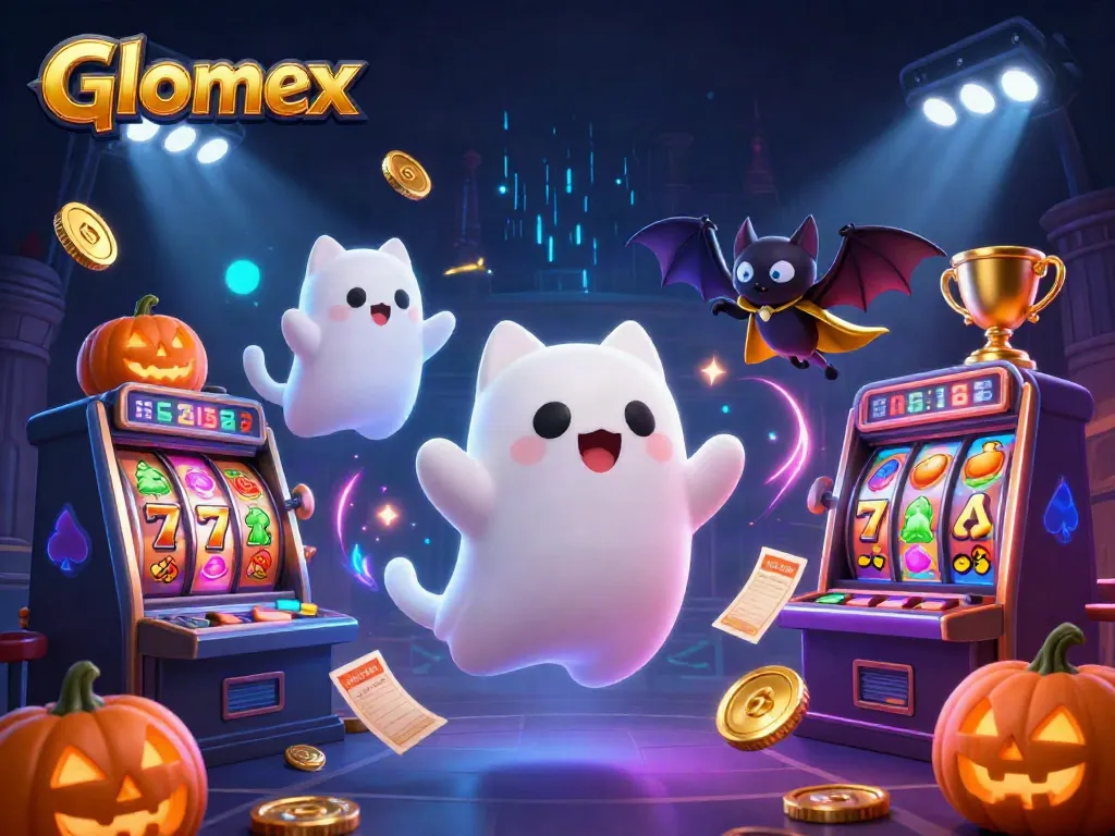 Engage in thrilling gameplay with Glomex as a ghost cat and bat explore a haunted casino.
