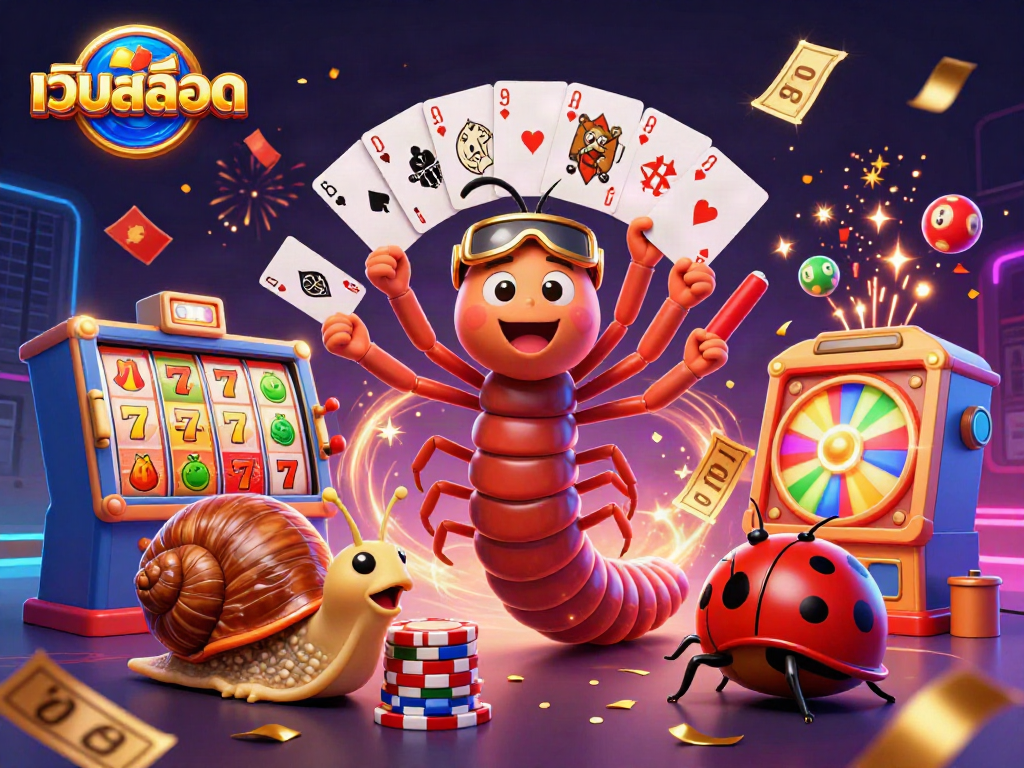 Engage in thrilling เว็บสล็อต experiences with a vibrant 3D casino scene featuring dynamic characters and exciting game elements.