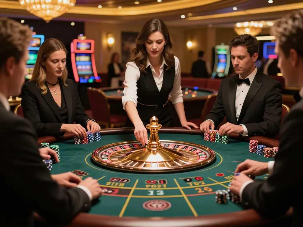 Engaging roulette action at UU88 casino, with players placing bets and a croupier spinning the wheel.
