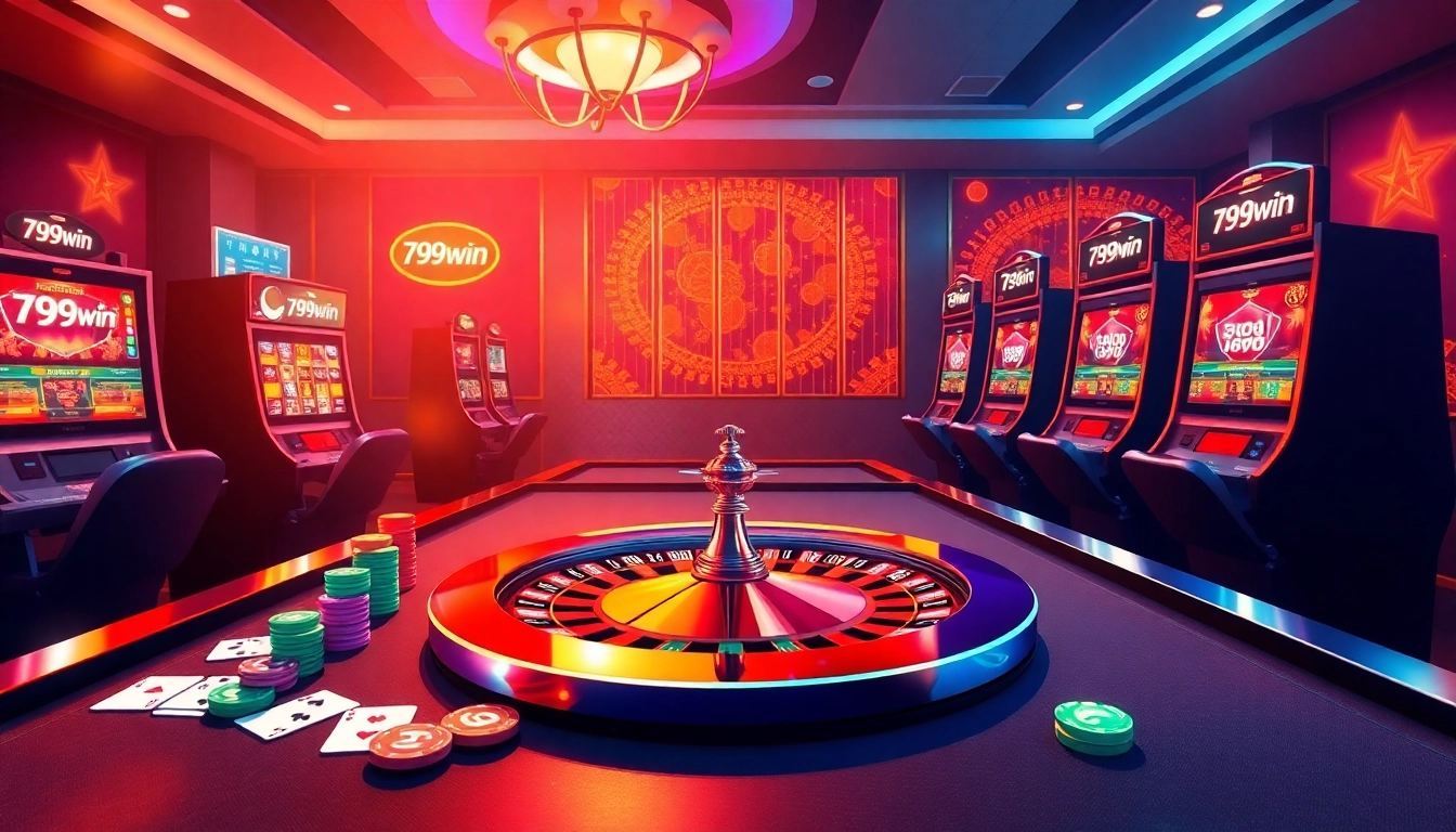 Experience thrilling gameplay at 789win with vibrant casino tables featuring cards and chips.