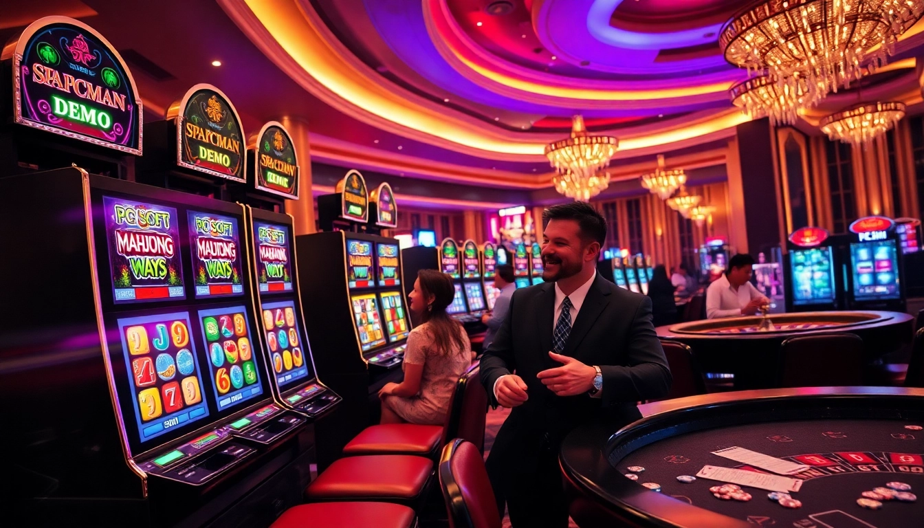 Experience the excitement of slot demo games at a vibrant casino showcasing PG Soft Mahjong Ways.