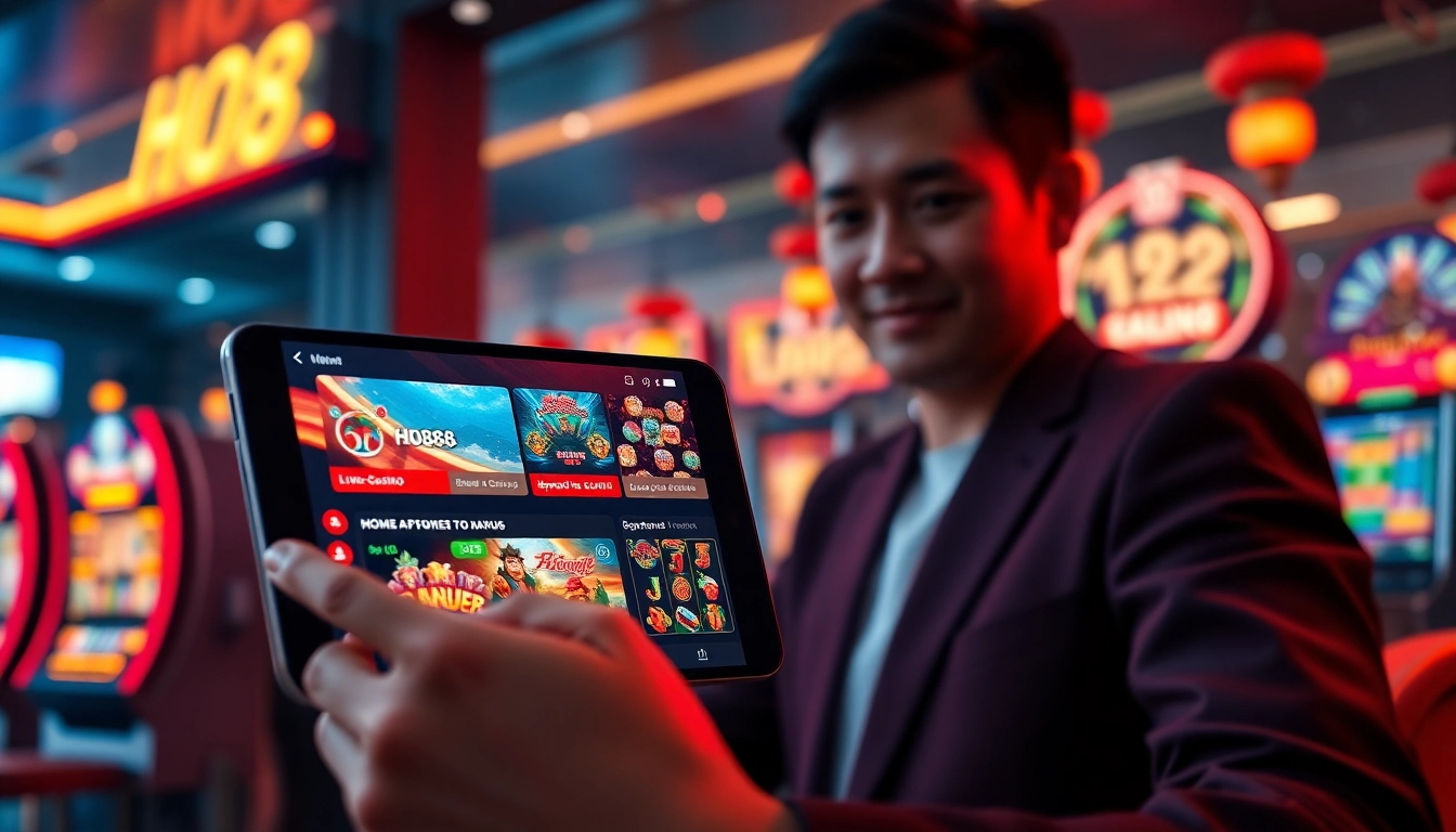 Ho88 online gambling platform interface showing sports betting and live casino games.