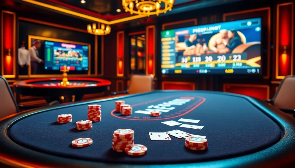 Experience high-stakes poker action at 99ok with premium chips and a luxurious table.