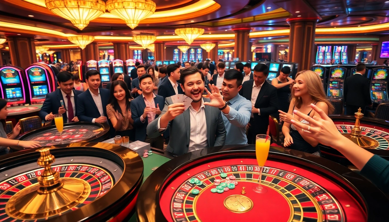 Experience thrilling gameplay at https://jun88app.app/ with vibrant casino tables and winning players.