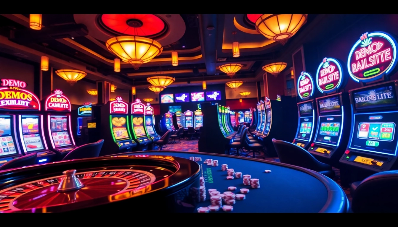 Experience excitement with demo slots at a luxurious casino gaming scene.