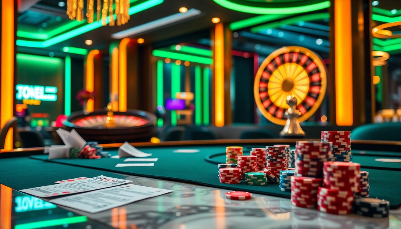 Togel china live draw showcased at an upscale casino table surrounded by colorful poker chips.