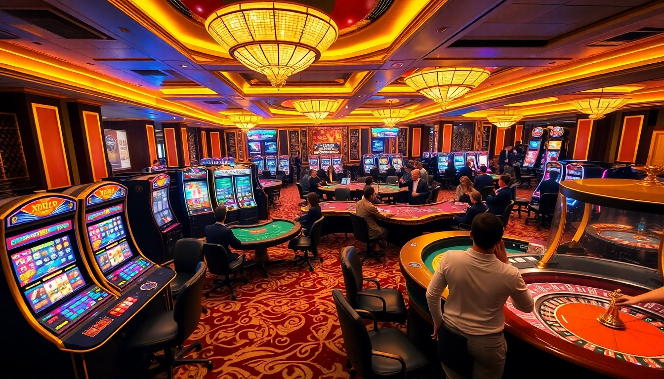 Engaged players enjoying the excitement of thể thao xn88 betting at elegant casino tables.