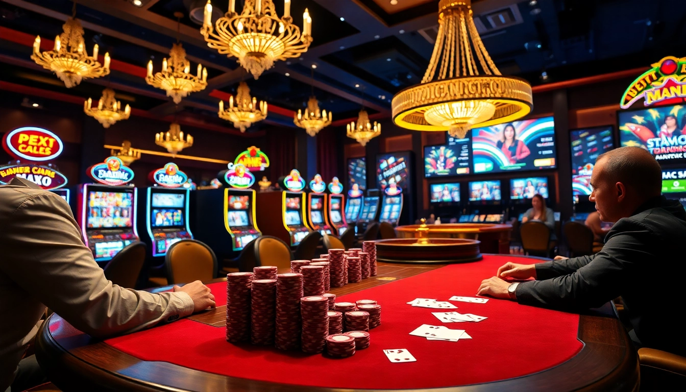 Experience the thrill of gaming at https://okwinbiz.com/ with poker chips and tables in an upscale casino.