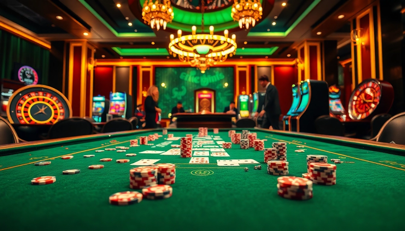 Players enjoying a thrilling game of 68 game bài at a luxurious casino table.