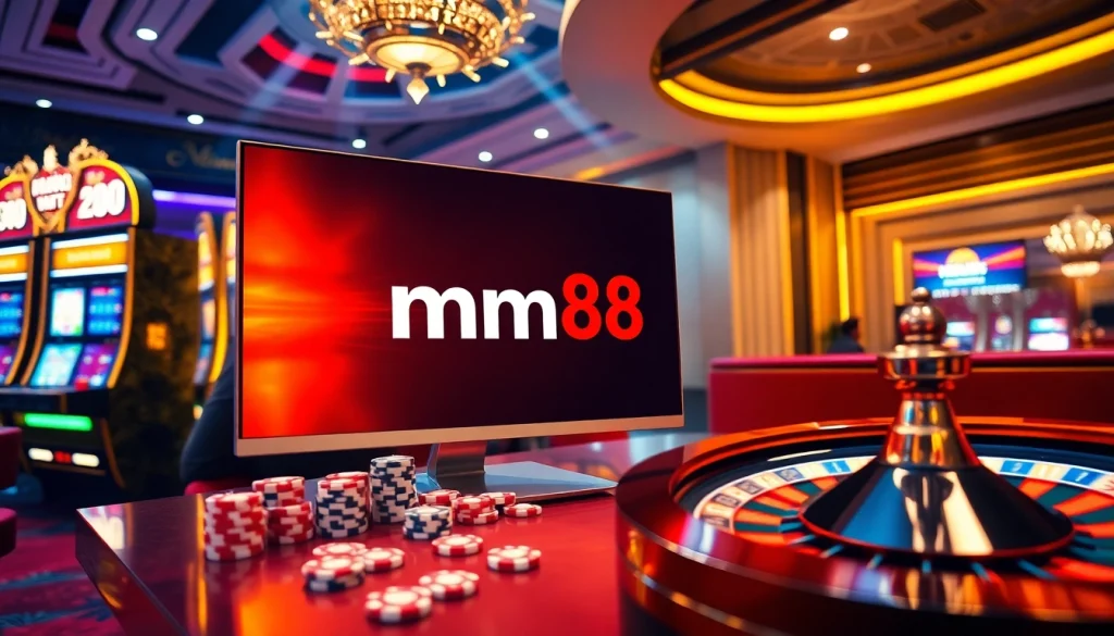 Experience the thrill of betting at nhà cái mm88 with high-stakes poker, vibrant slot machines, and roulette excitement.