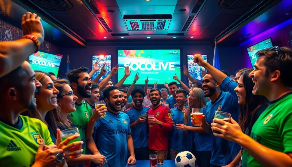 Experience live soccer excitement on https://socolive.com.co/ with enthusiastic fans enjoying a thrilling match atmosphere.