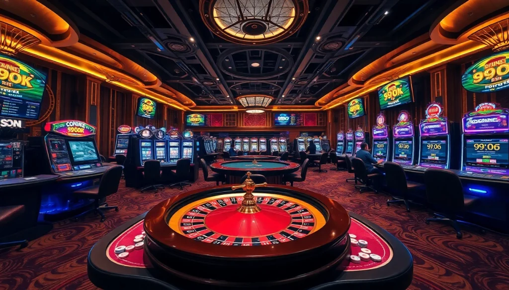 Experience thrilling gameplay at 99OK casino with vibrant slot machines and exciting poker tables.