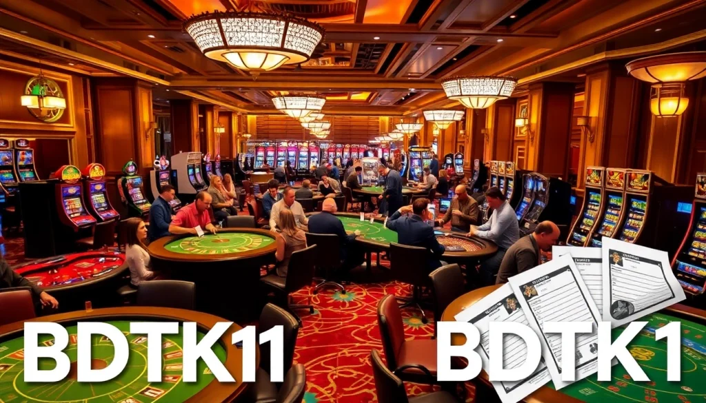 Experience the excitement of BDTK1 at a luxurious casino with vibrant gaming tables and thrilling action.