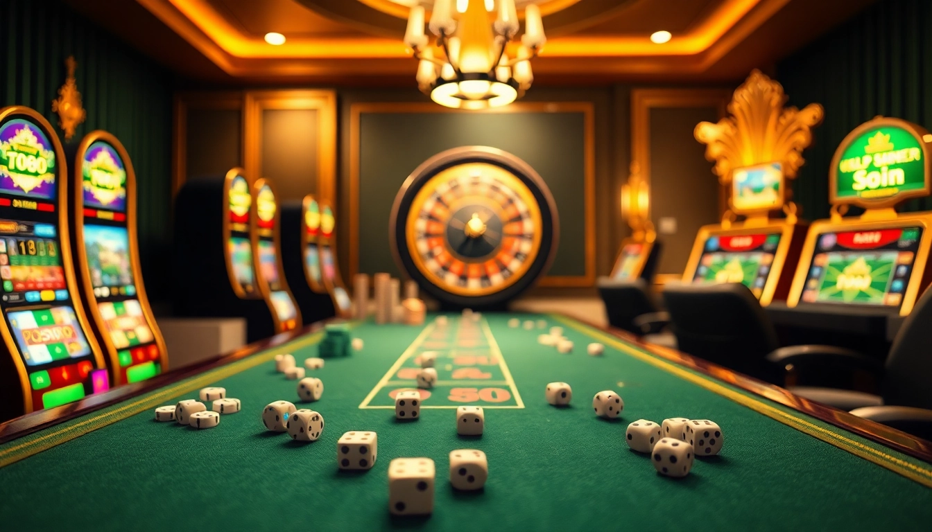 Experience thrilling casino action at TT88 with vibrant table games, slots, and poker chips.