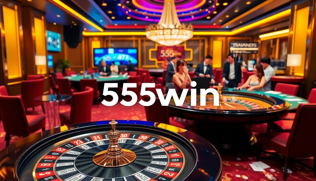 Experience the thrill of winning at 555win with an exciting casino layout showcasing games.