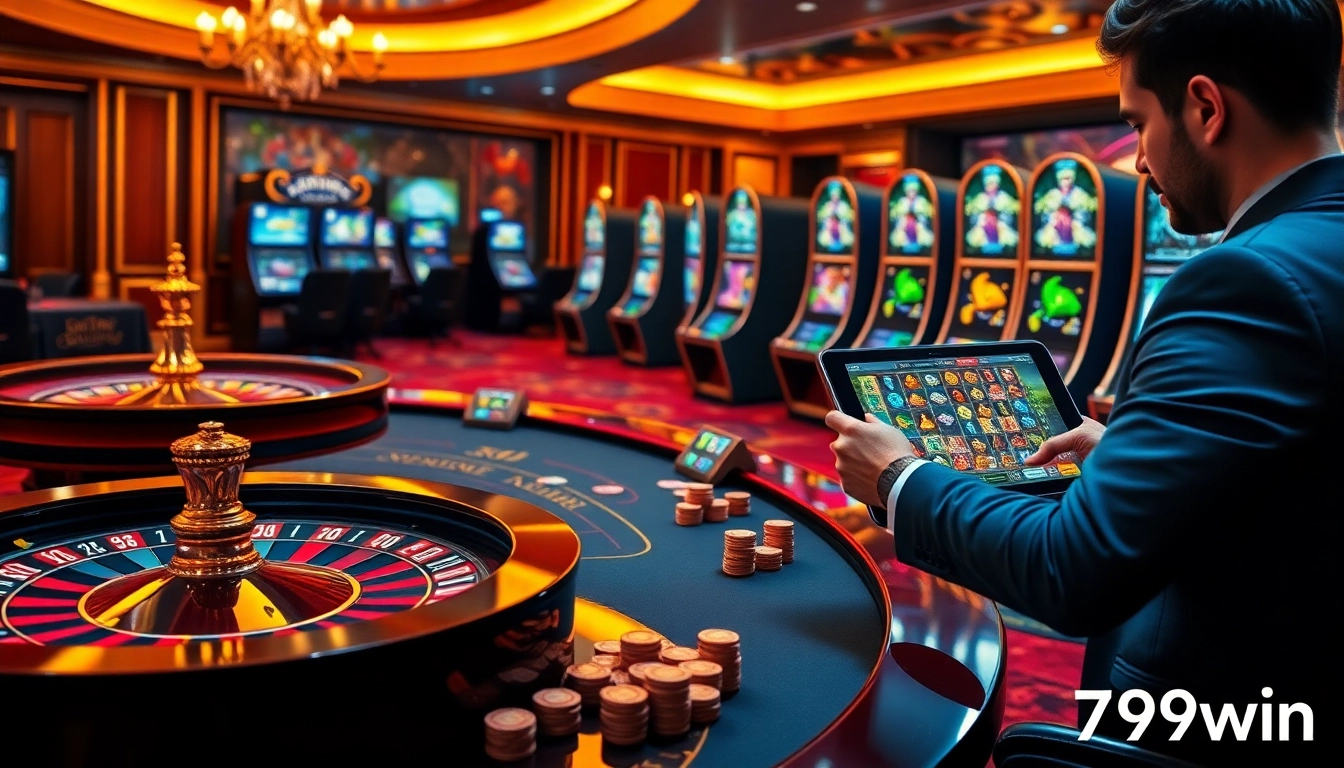 Engaging player immersed in the vibrant online gambling atmosphere at 789win.