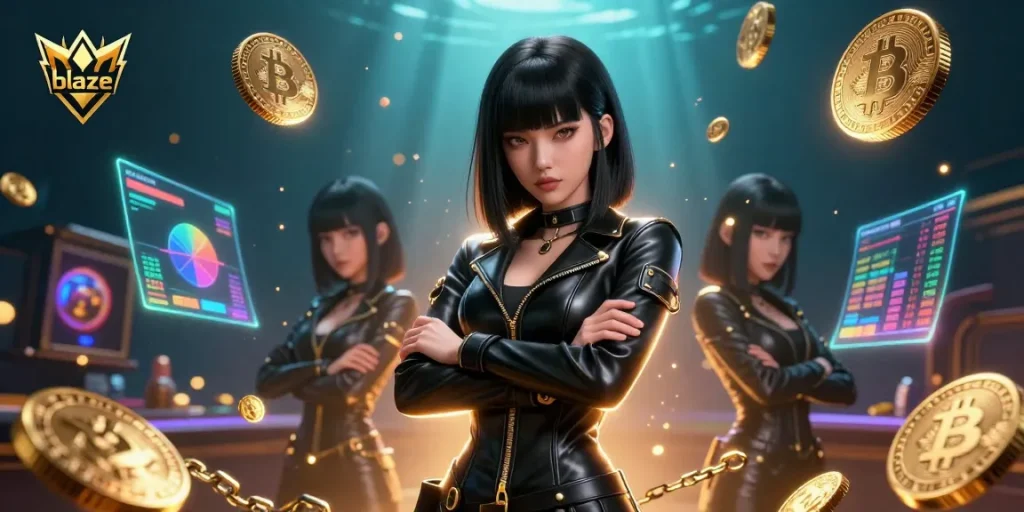 Spin and win at SLOTBET with blaze-inspired 3D casino excitement showcasing crypto elements.